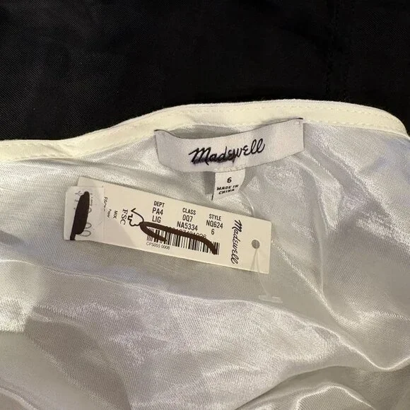 Madewell One-Shoulder Midi Dress Women's Size 6 in Lighthouse White NWT! - Picture 6 of 7